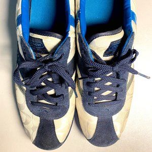 Coach Luckie White/Navy Canvas Fashion Sneakers